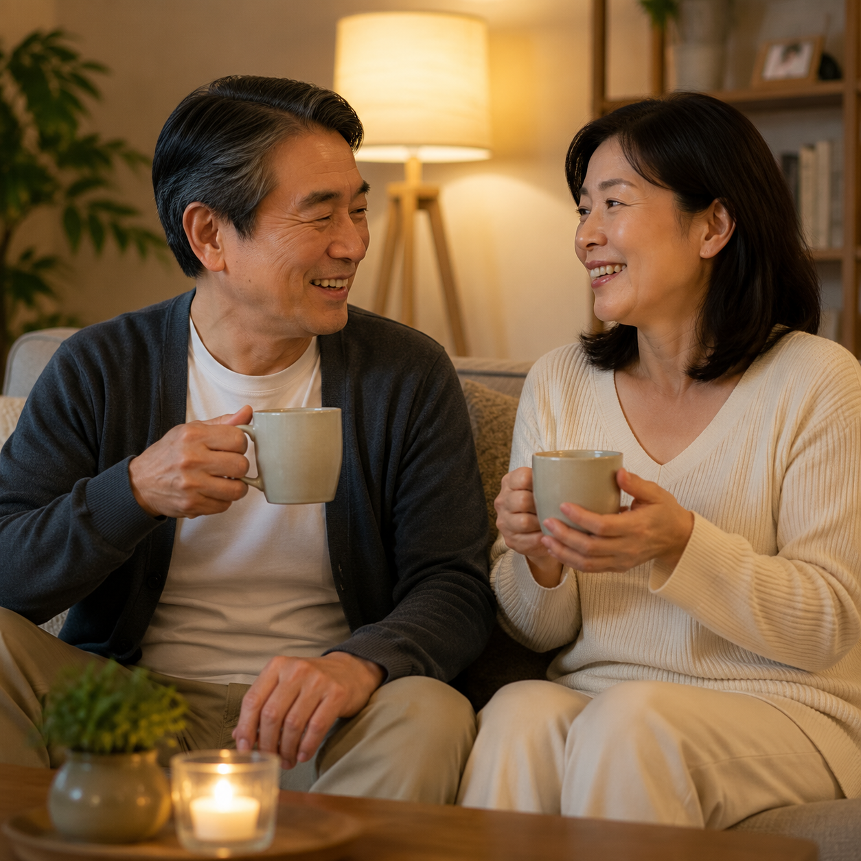 夫婦で会話を楽しむ